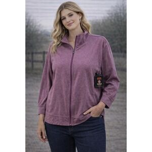 GYMWRAP Purple Zip Up Athletic Jacket Plus Size 1X Performance Activewear NWT